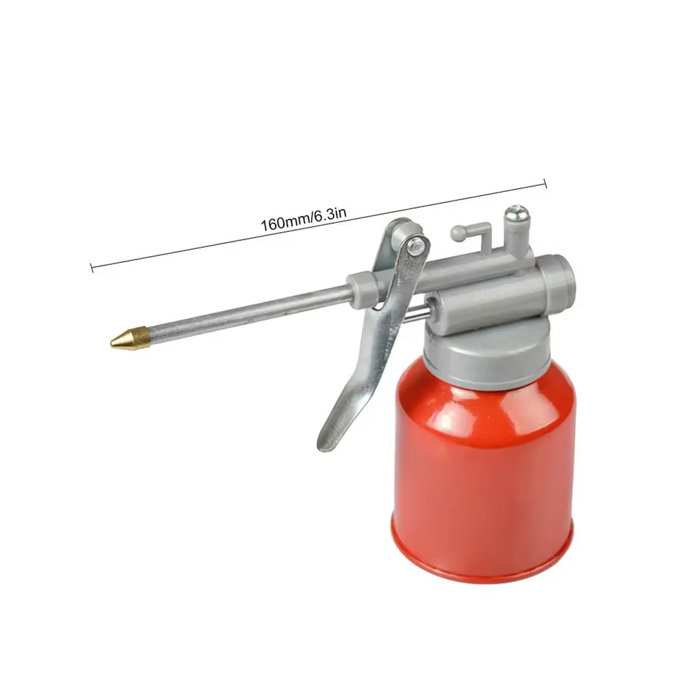 Bidon à huile 250 ml avec bec verseur et pompe à pouce, huileuse d'atelier haute pression rouge et verte, graisseur pour outils de réparation automobile