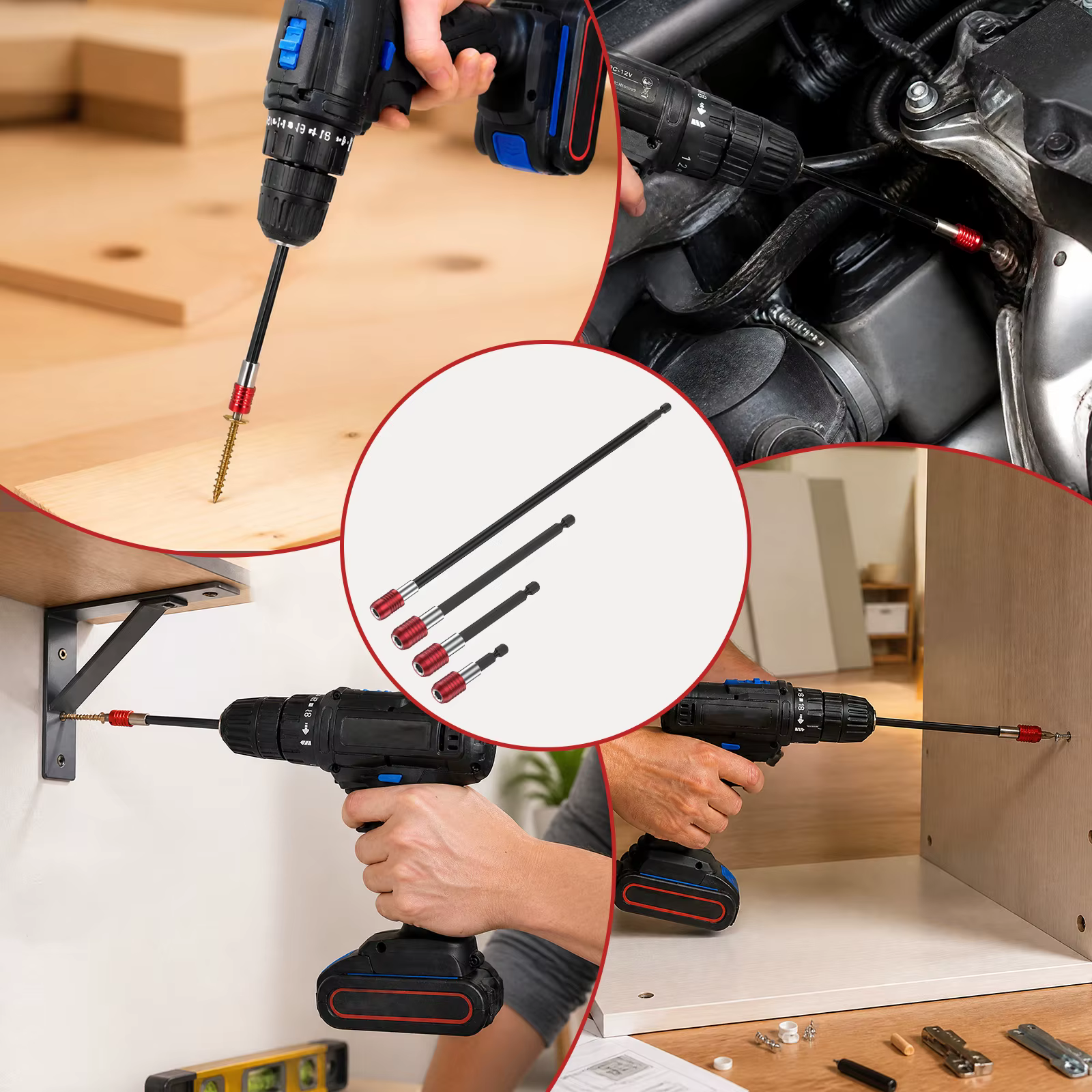 Kit d'extension magnétique pour embouts de perceuse