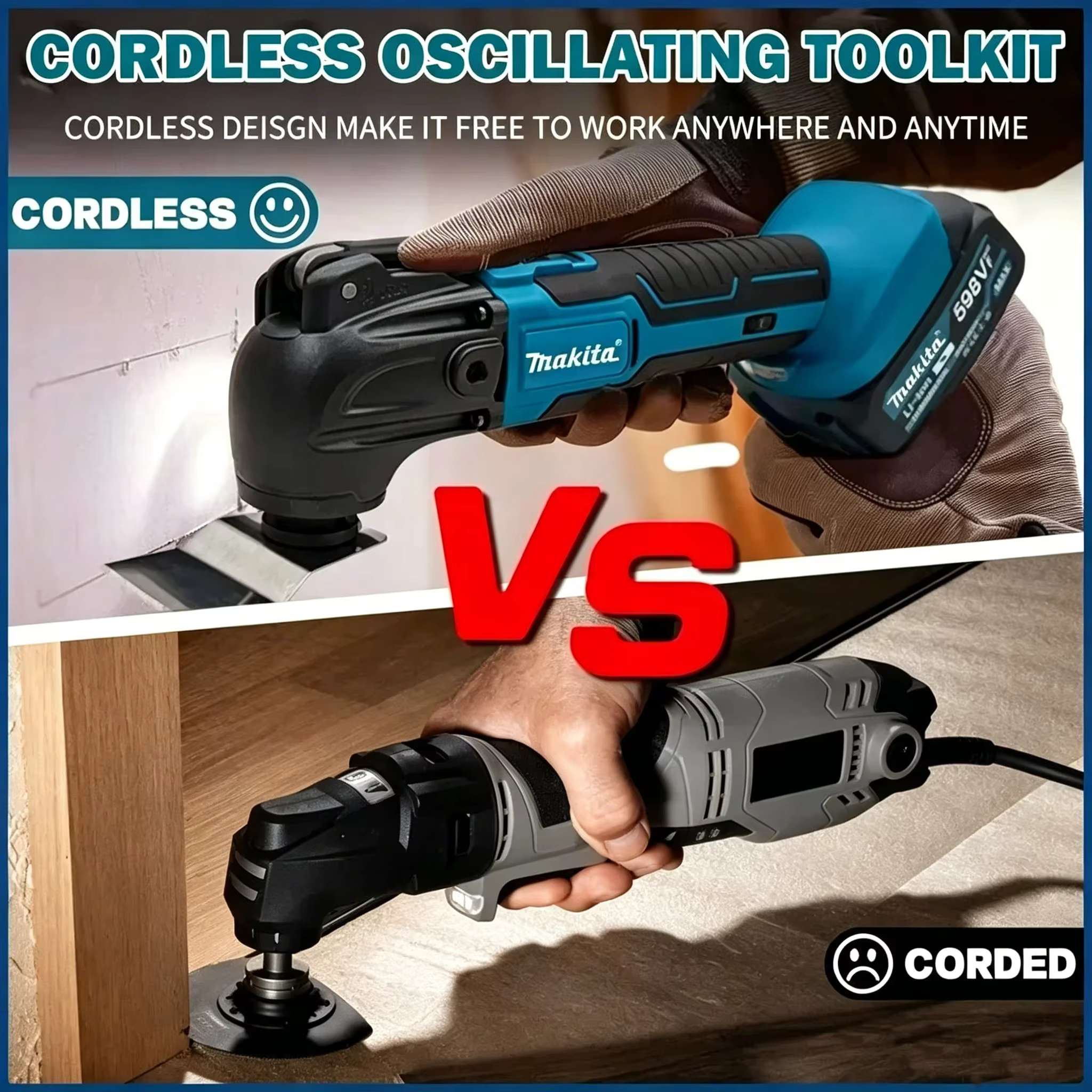 Outil multifonctionnel oscillant sans fil Makita 18V DTM51 à dégagement rapide