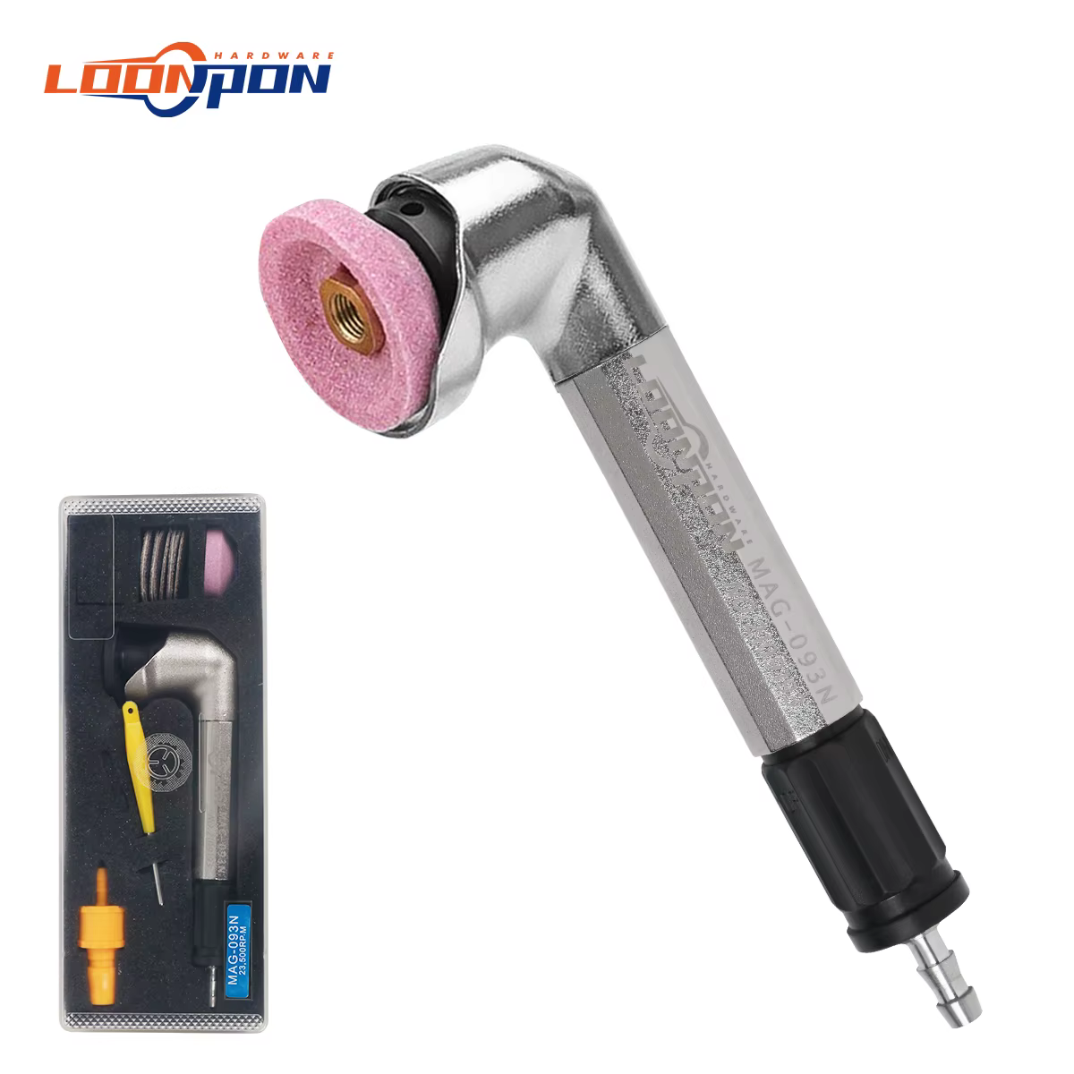 Kit de Mini broyeur à Air, stylo de meulage, ensemble d'outils de polissage pneumatique de haute précision à 90 degrés MAG-093N tr/min, 23500