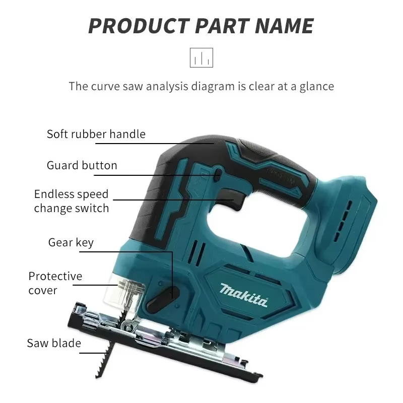 Scie sauteuse électrique sans fil Makita DJV182Z 340W avec lame