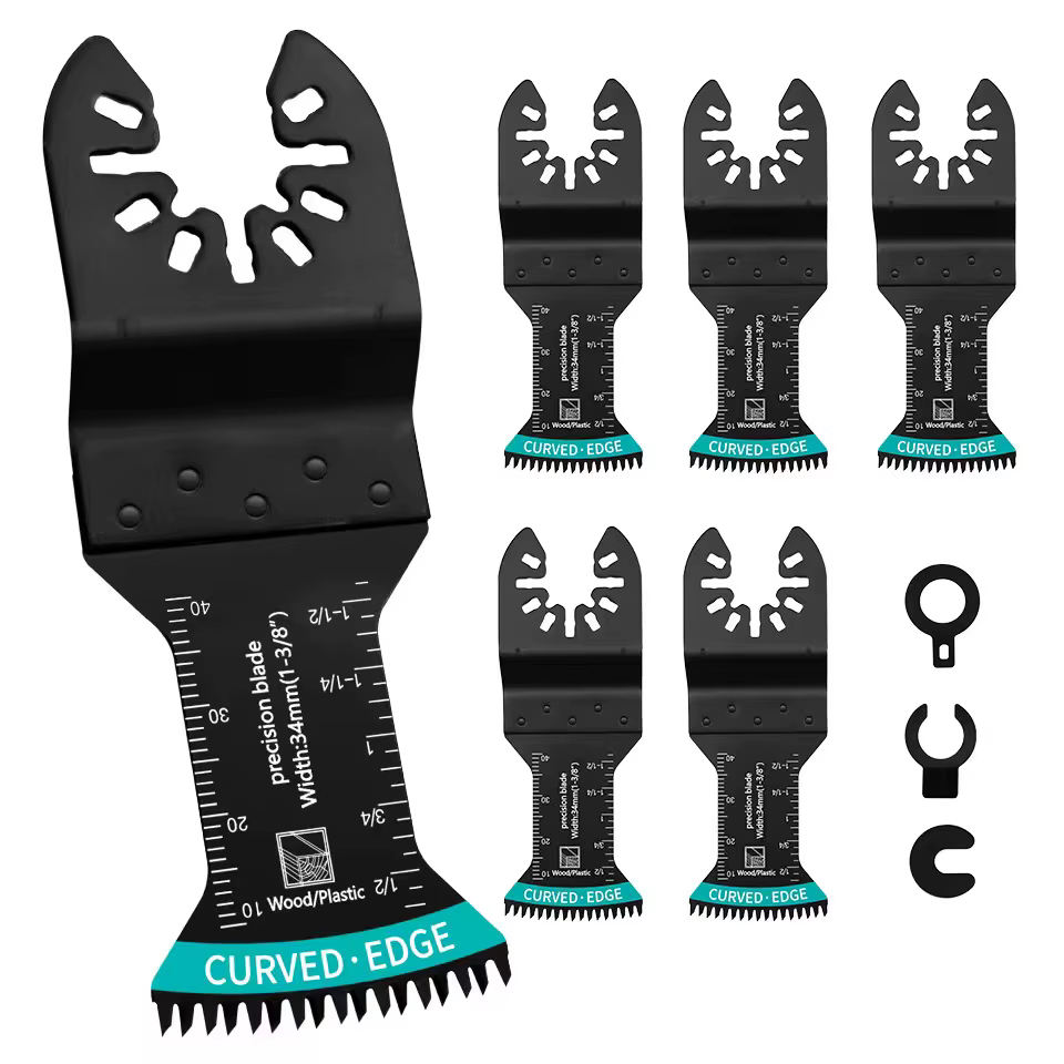Jeu de lames multi-outils à bord incurvé
