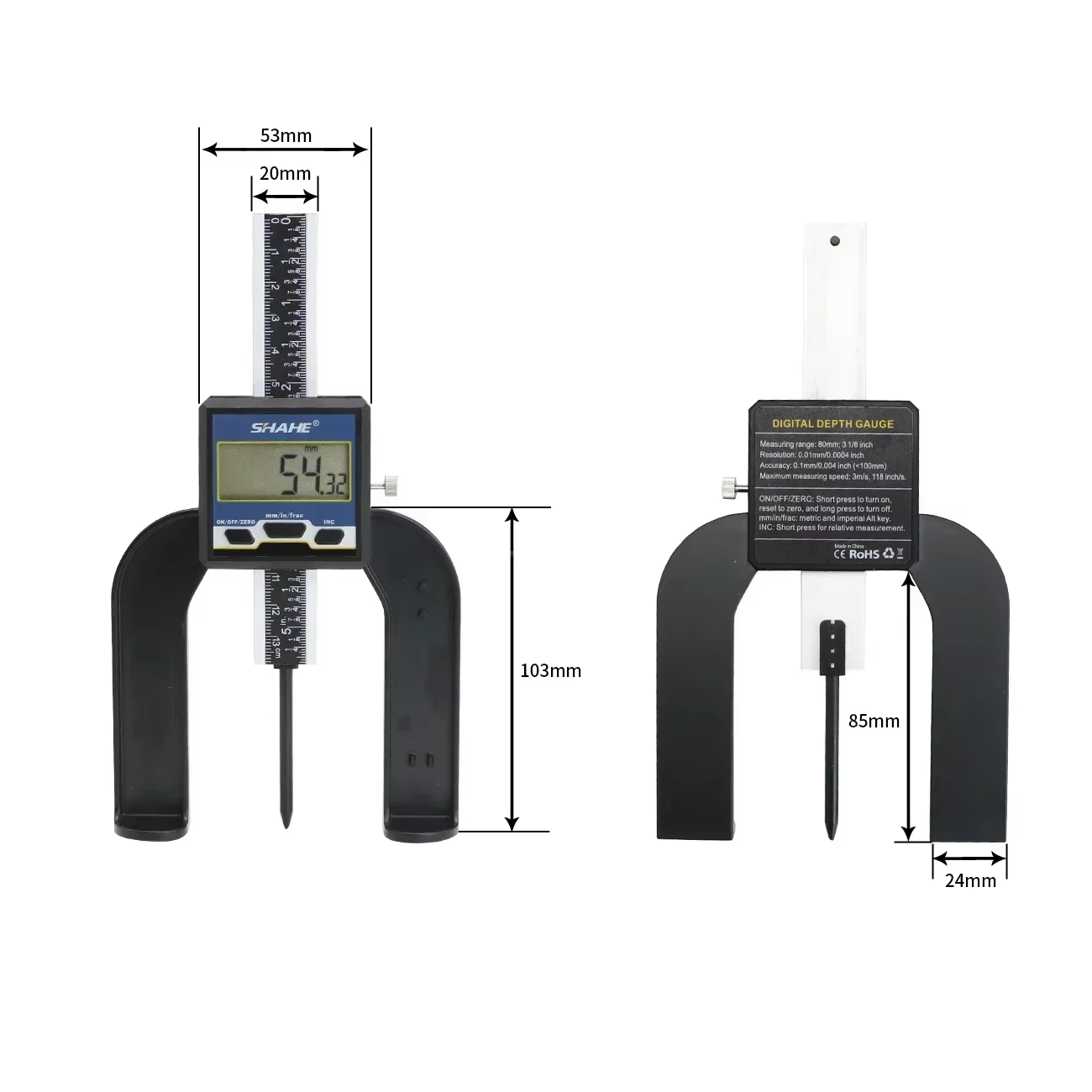 SHAHE Electronic-Jauge de profondeur recommandée
