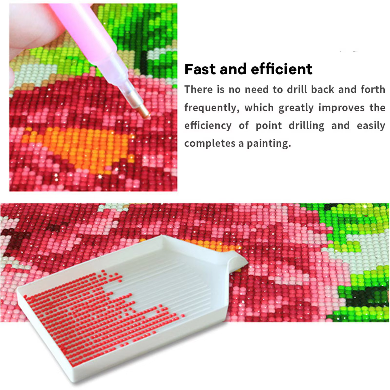 Kit d'outils de broderie et de couture DIY pour la peinture diamant 5D, comprenant un stylo de mosaïque, un plateau à argile et une plaque à strass