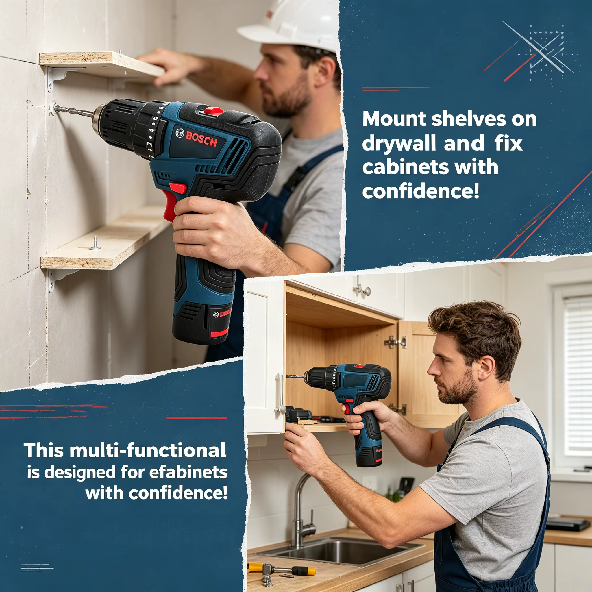 Perceuse électrique rechargeable Bosch 12V, poignée ergonomique, tournevis électrique, perçage précis pour atelier, projets de réparation quotidiens