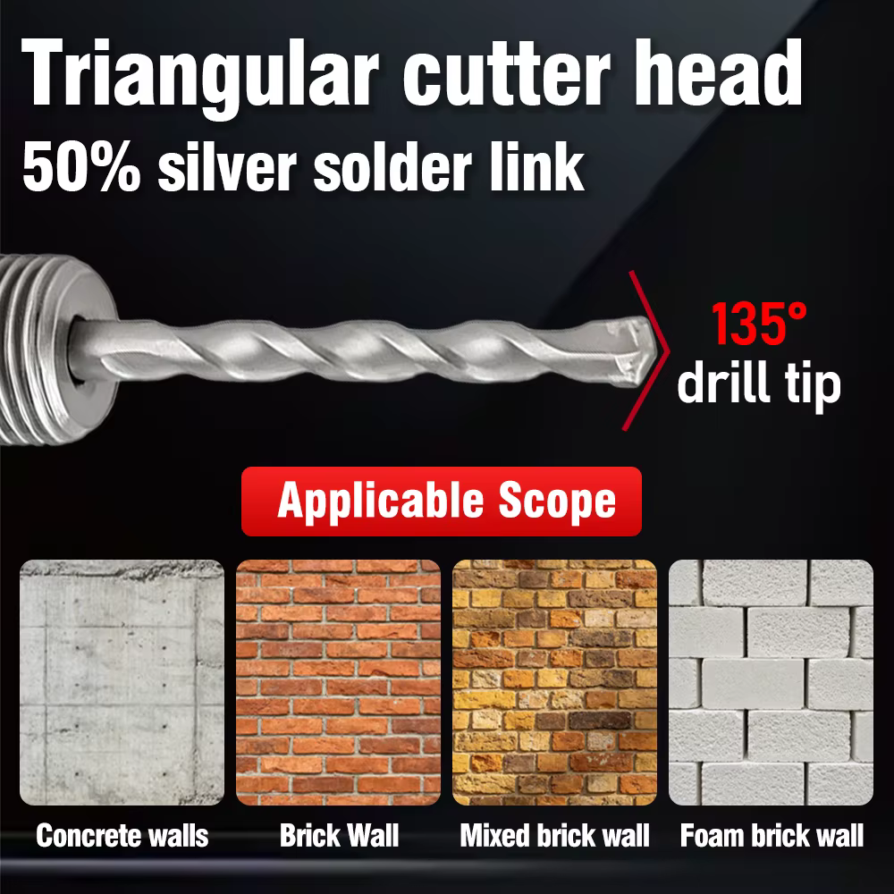 Ensemble de scies cloches pour murs en béton de 30 à 100 mm avec tige SDS Plus de 110 mm