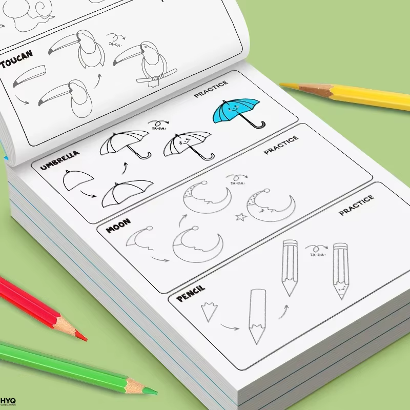Livre d'apprentissage artistique pour enfants - Comment dessiner tout en utilisant des étapes simples, stimuler la créativité et les compétences en dessin