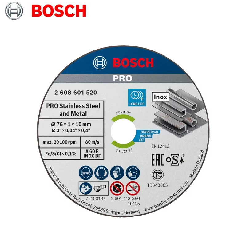 BOSCH 2608601520 PRO acier inoxydable et métal pour mini meuleuse d'angle 5 pièces lame de scie 76 × 10 MM