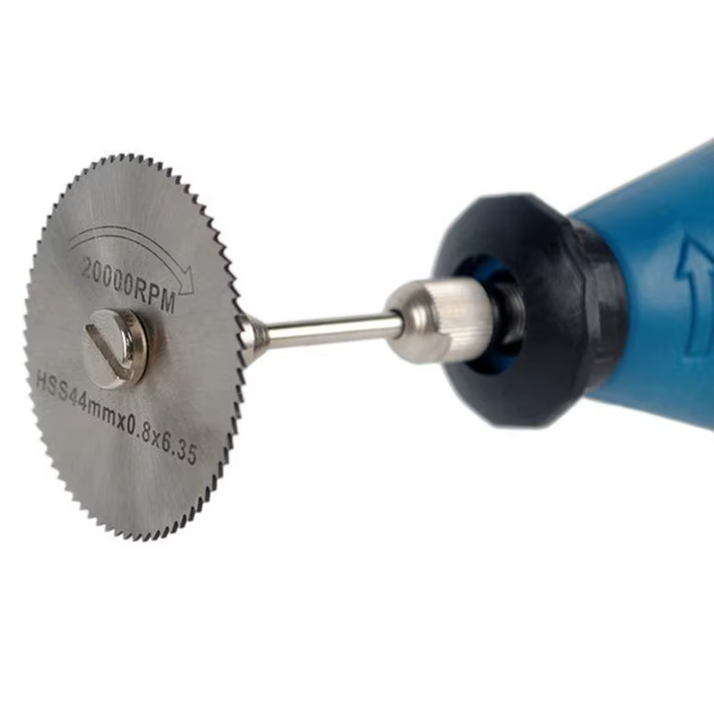 Perceuse 6 pièces 1/8 "tige haute vitesse en acier Mini lames de scie avec mandrins pour outil rotatif Dremel Foredom