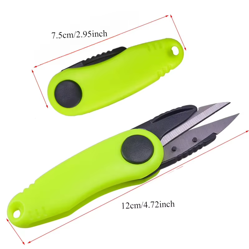 Ackibbik 2 pièces/ensemble Kit d'outils de pêche à nœud rapide ligne de pêche télescopique coupe tondeuse acier inoxydable ciseaux à poisson accessoires