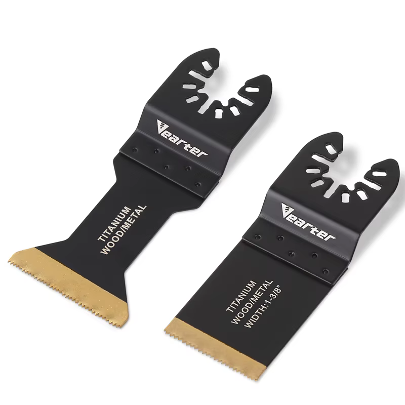 Vearter 2 pièces 34/44mm lame de scie multi-outils oscillante universelle revêtue de titane pour couper le métal clou bois plastique matériau dur