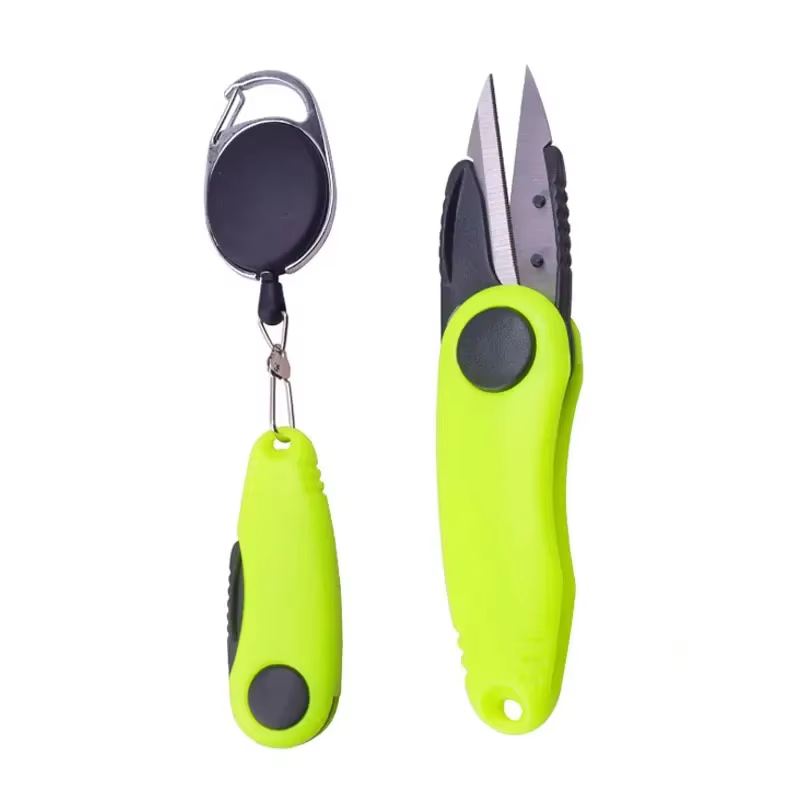 Ackibbik 2 pièces/ensemble Kit d'outils de pêche à nœud rapide ligne de pêche télescopique coupe tondeuse acier inoxydable ciseaux à poisson accessoires