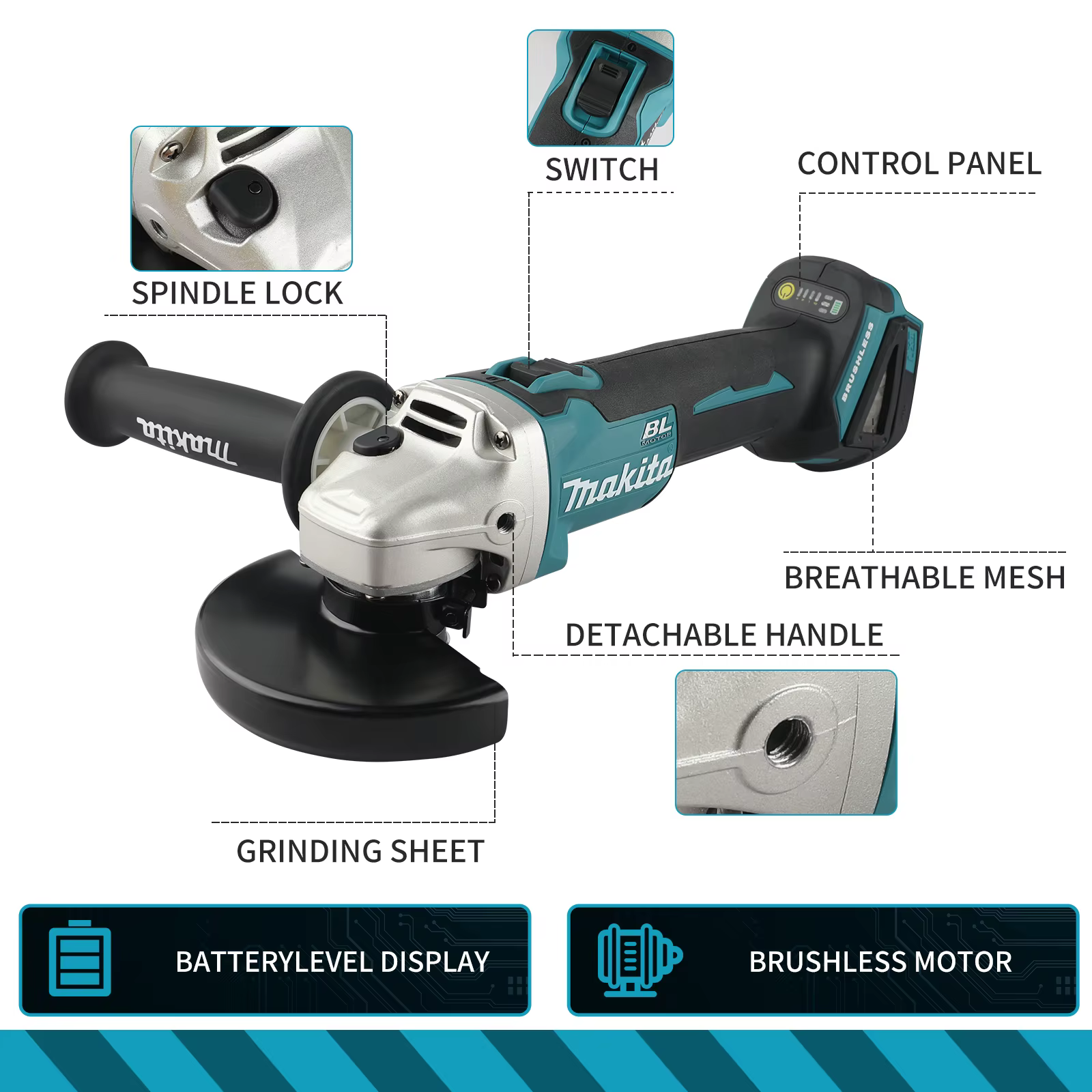 Meuleuse multifonction Makita DGA506 : coupe l'acier