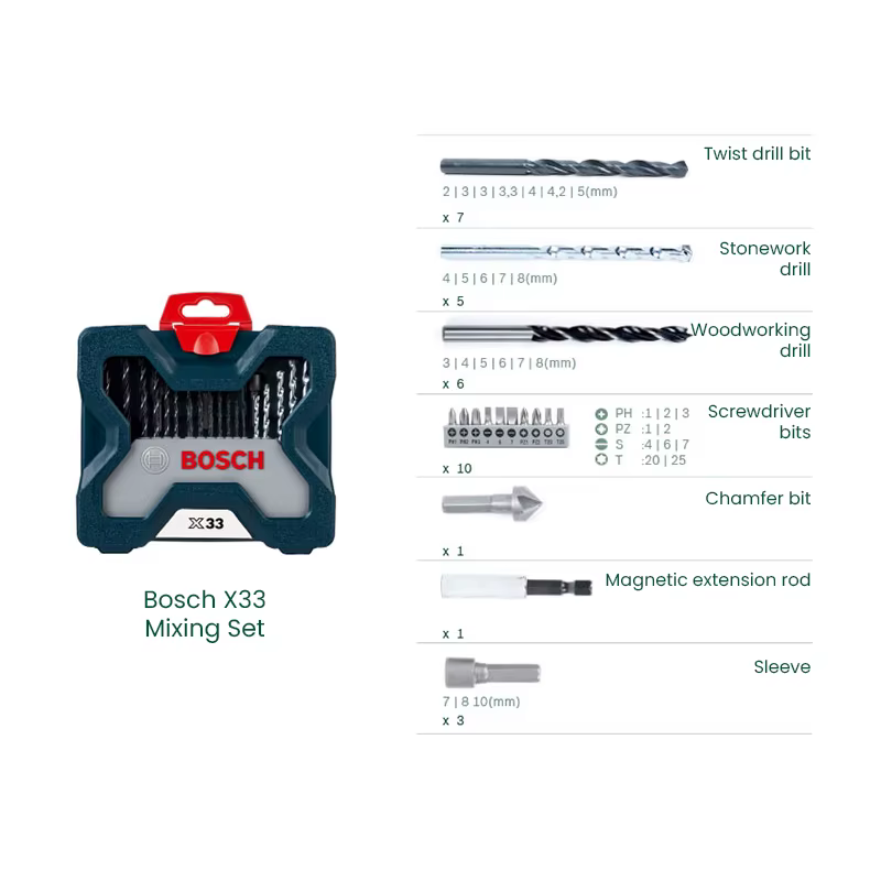 Bosch X33 foret tournevis Bit professionnel 33 pièces jeu de mélange travail
