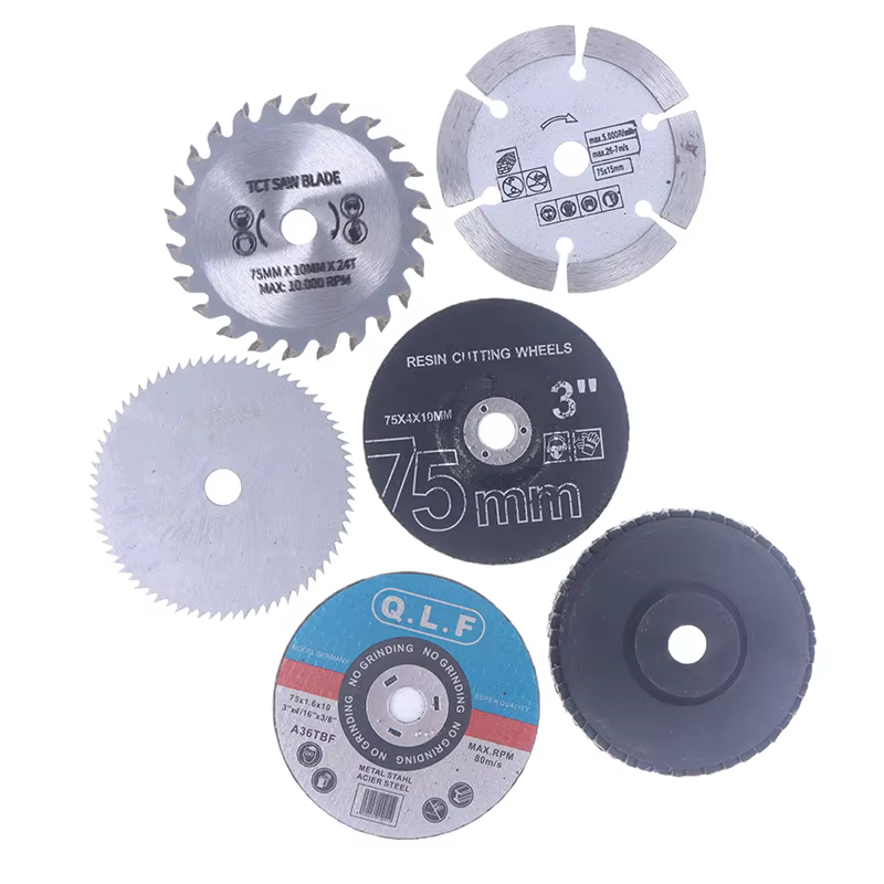 7 pièces/ensemble 75mm jeu de disques de coupe bricolage carrelage bois métal disque
