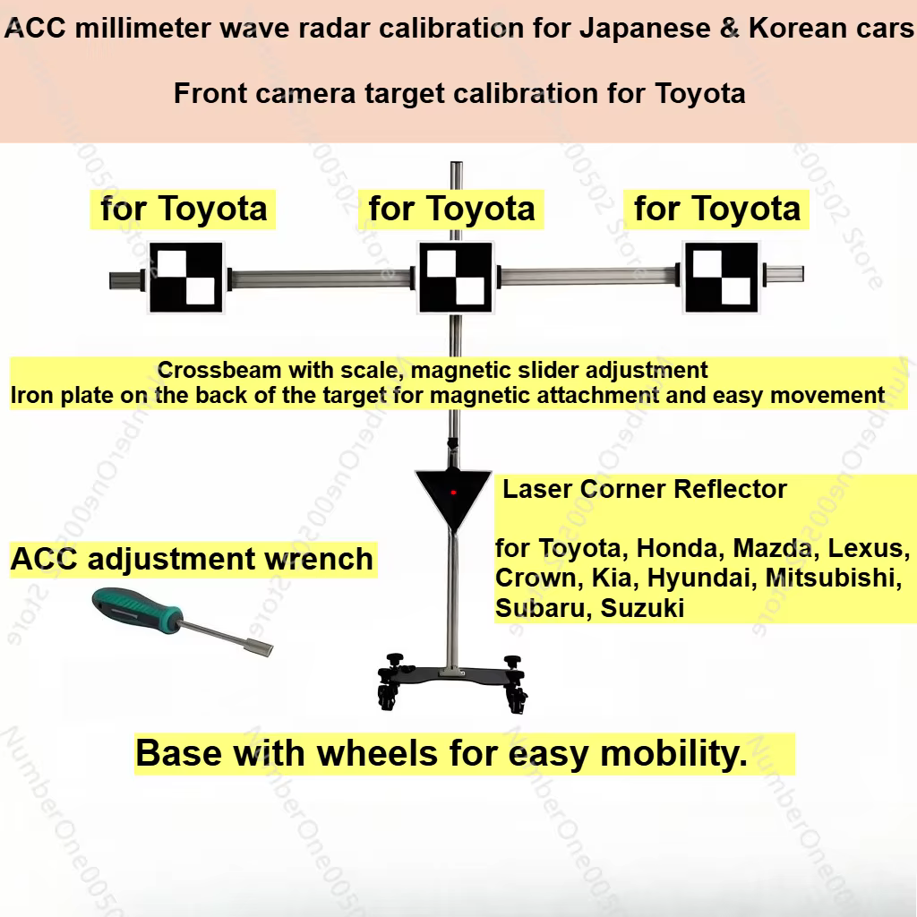 Outil de calibrage ADAS avec radar ACC MmWave pour Honda, Mitsubishi, Subaru, Suzuki, Kia, Mazda et calibrage de caméra avant pour T