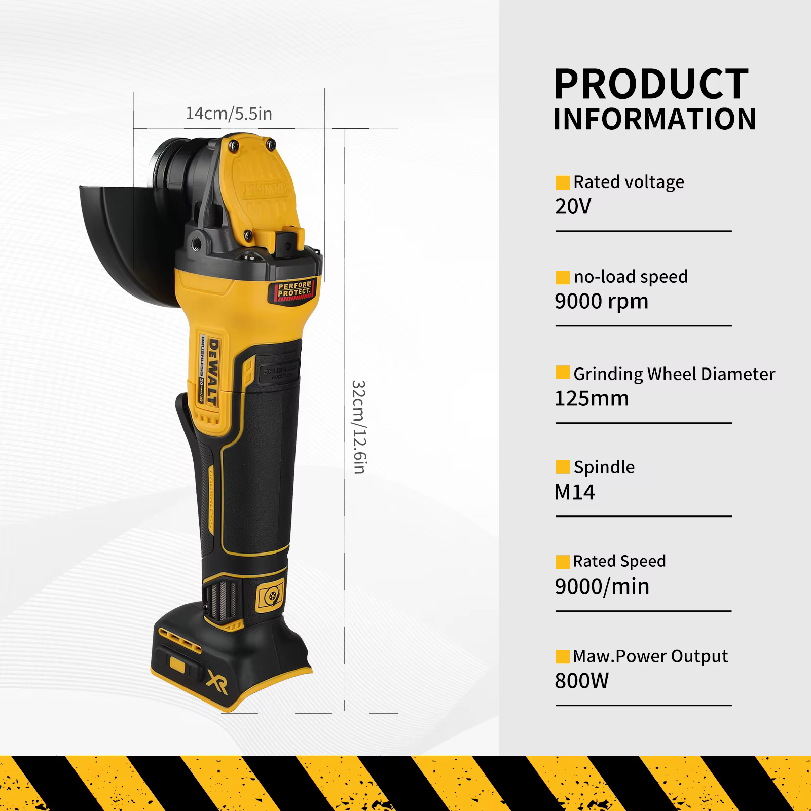 Meuleuse d'angle sans fil Dewalt 20V Max XR Brushless - 125 mm