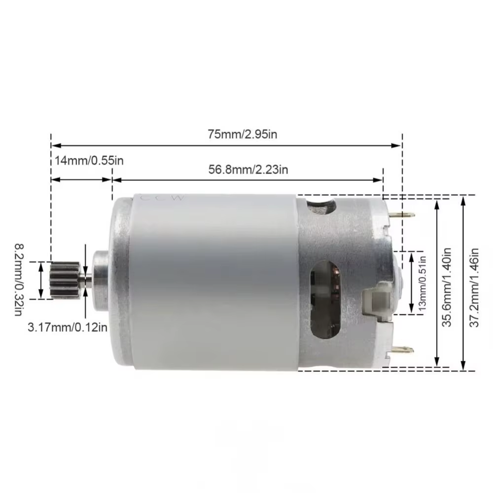 1 pièces Durable 21V RS550 moteur à courant continu 14 dents 28000 tr/min