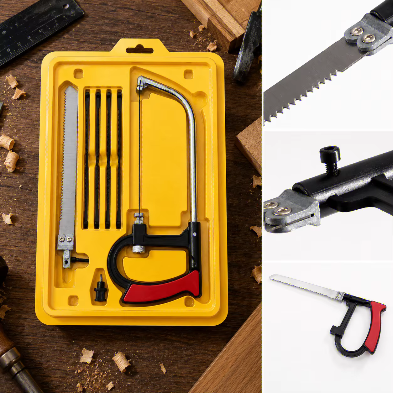 Kit de scie à main multifonction 8 en 1 avec 6 lames pour le travail du bois