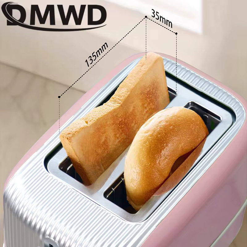 Grille-pain électrique 110V/220V, machine à réchauffer le pain pour le petit-déjeuner, machine à cuire le pain automatique, four à sandwichs, 2 tranches