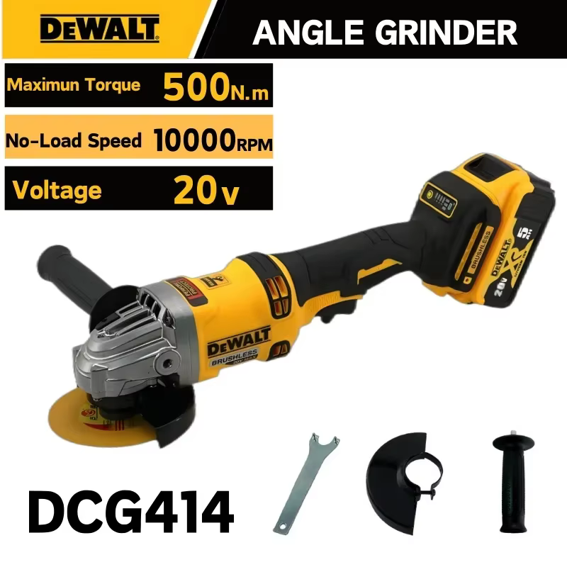 Nouveauté 2026 ! DEWALT DCG414 - Meuleuse d'angle sans fil 20V haute performance sans balais (125 mm