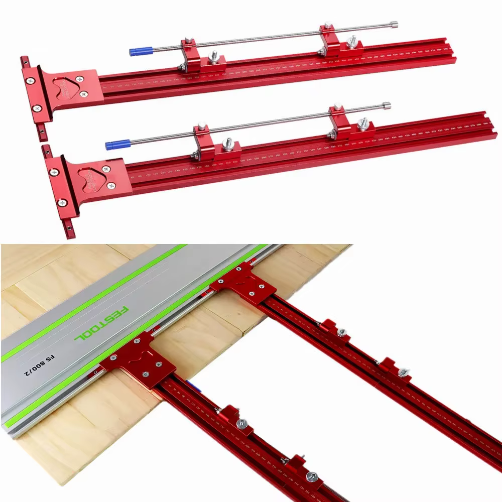 Système de rail de guidage parallèle 2-en-1 pour scie à onglet