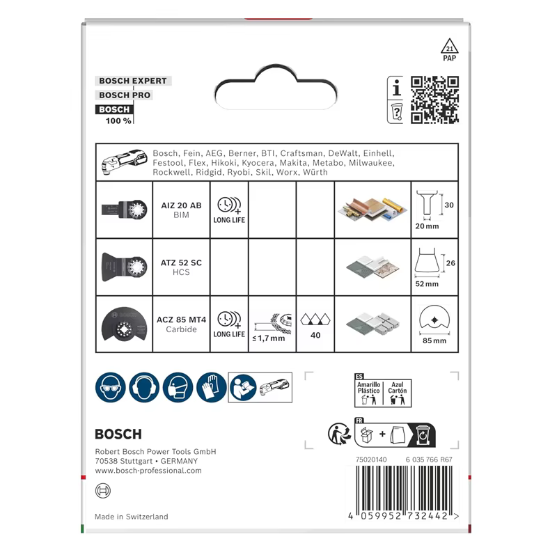 BOSCH 2608669332 Ensemble de lames de scie Starlock pour carreaux