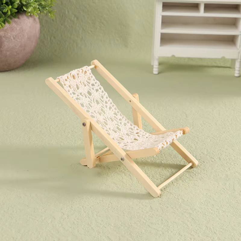 1/12 maison de poupée chaise longue pliable maison de poupée chaise longue modèle maison de poupée Mini meubles accessoires