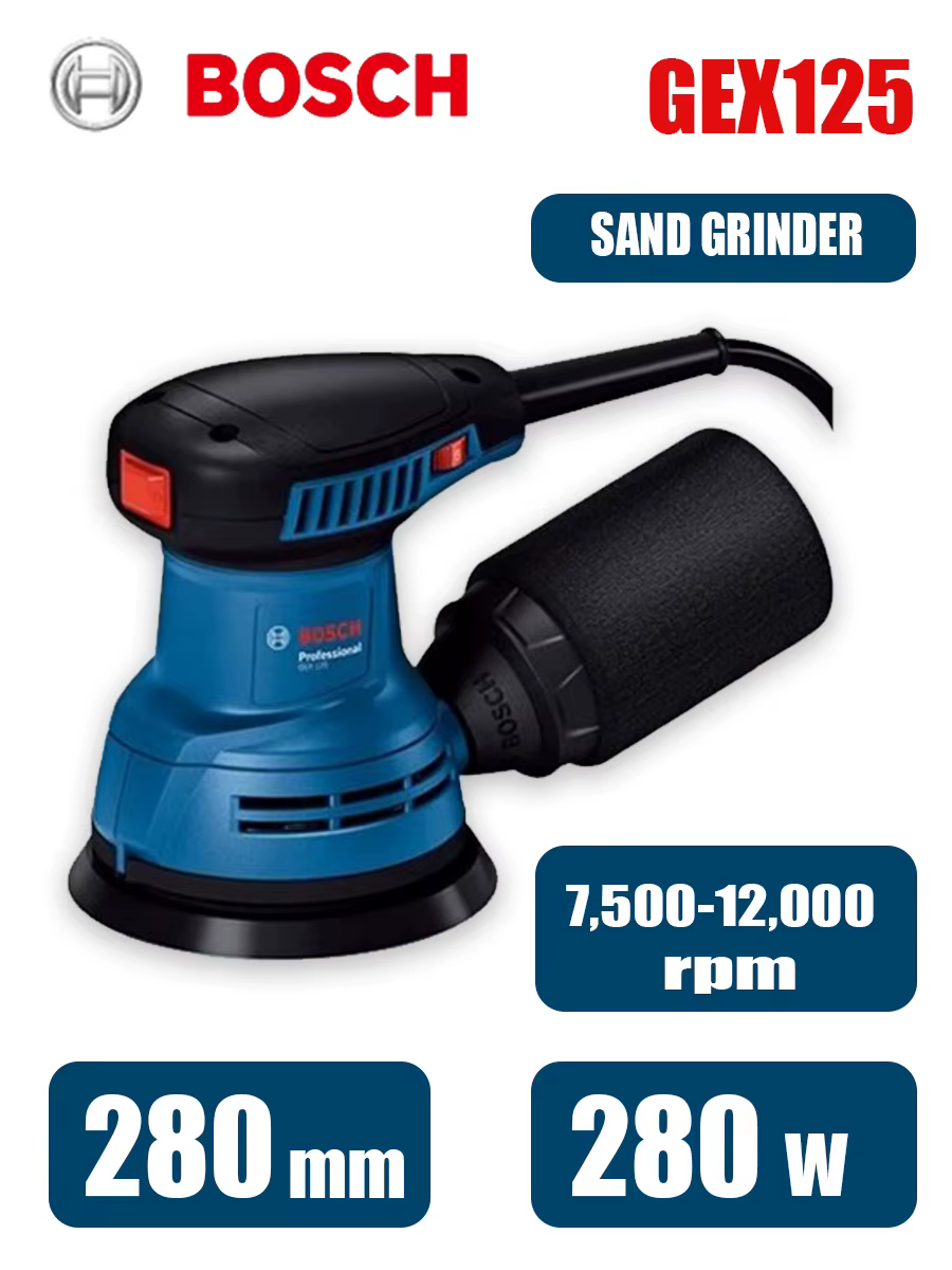 Ponceuse orbitale Bosch GEX125 280W 125mm à vitesse variable