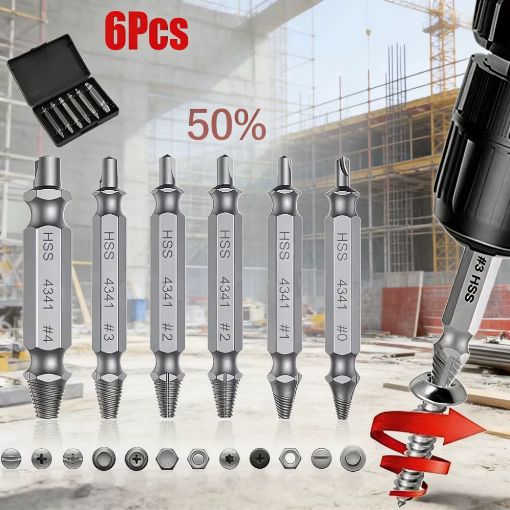 Extracteur de vis endommagées HSS à double tête – Kit de démontage de boulons et goujons – Outil de démolition pour