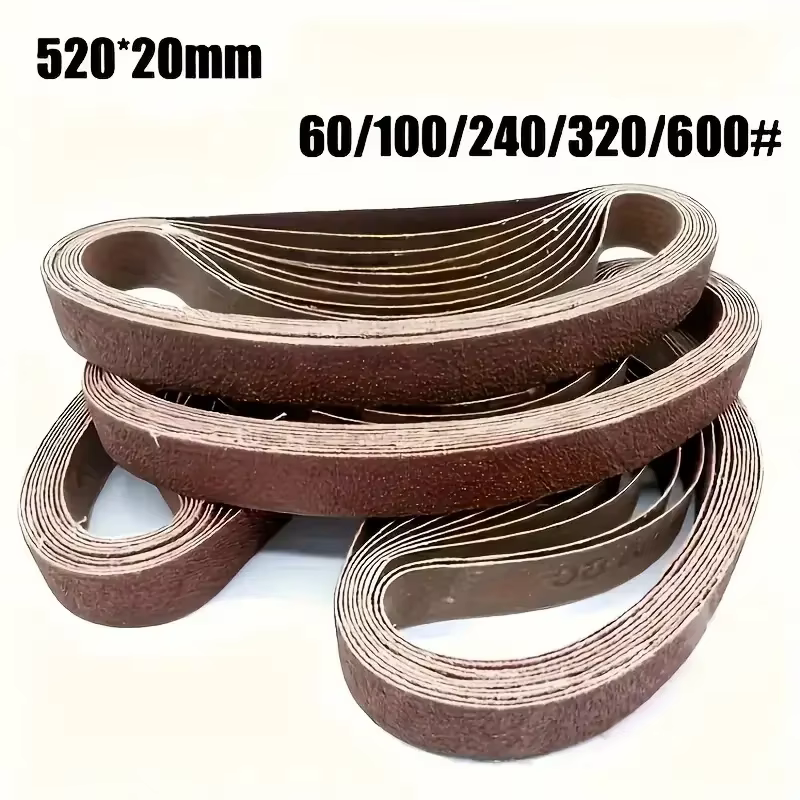 520x20mm 10 pièces 60/100/240/320/800 # Petite ponceuse à bande mini pour le meulage de l'acier inoxydable