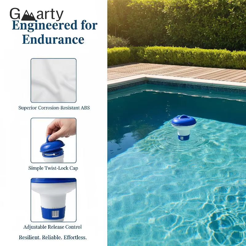 Distributeur de chlore flottant pour piscine de 5 pouces avec aérations réglables et couvercle anti-fuite pour piscines intérieures et extérieures, spas et bains à remous