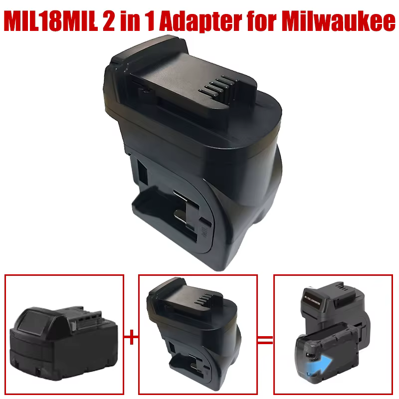 Pour Milwaukee deux paquets 18V M18 Batteries MIL18MIL 2 en 1 adaptateur de batterie
