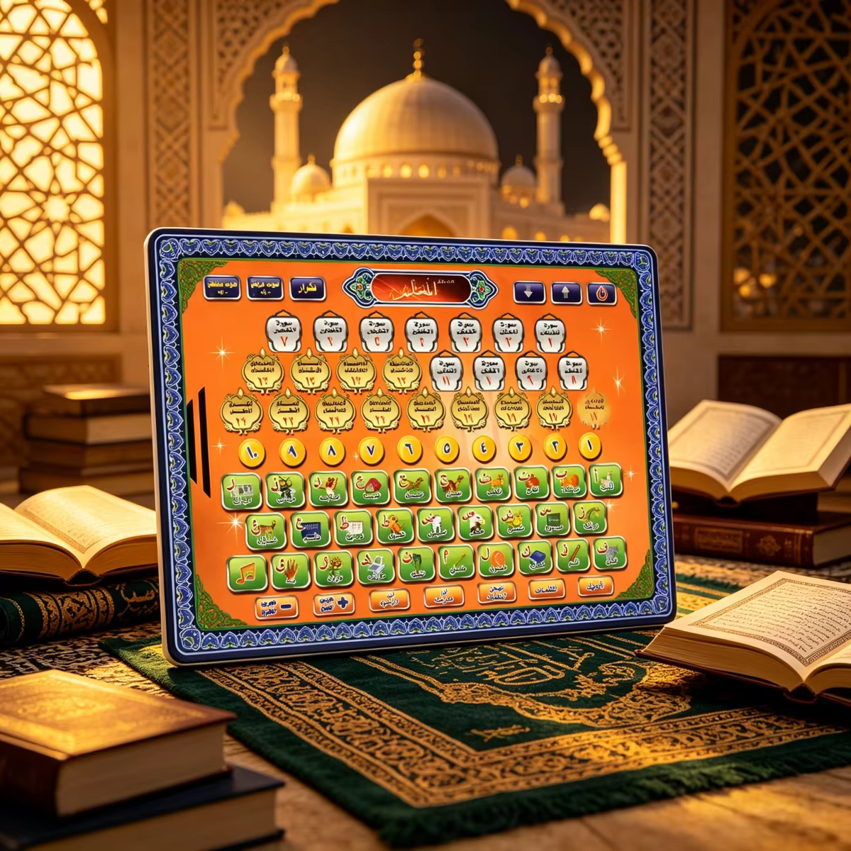 Tablette d'apprentissage de l'arabe pour enfants, appareil éducatif à écran tactile, outil d'éducation précoce alimenté par batterie, enseignement de la prononciation