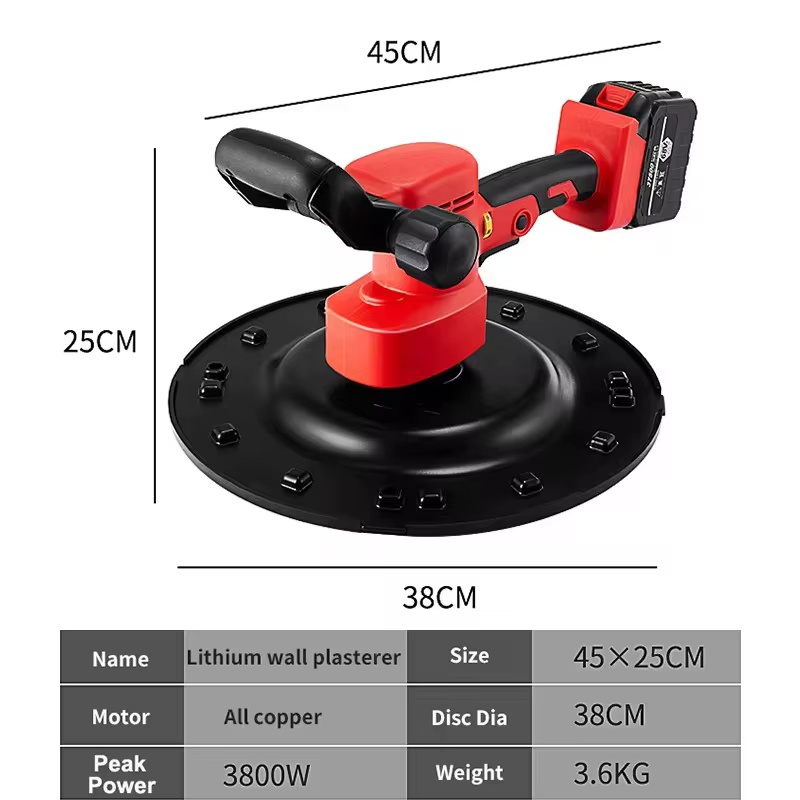 Outil de ponçage mural sans fil – Ponceuse pour cloisons sèches alimentée par batterie pour la finition des plafonds et des murs (portable pour le bricolage et un usage professionnel)