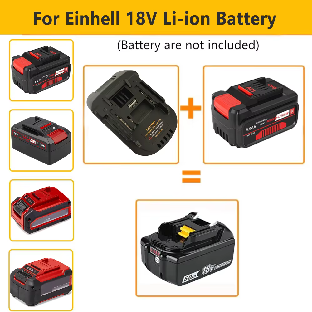 Adaptateur de batterie EIN18MT pour convertir les batteries Li-ion Einhell 18V en outils électriques sans fil Makita 18V