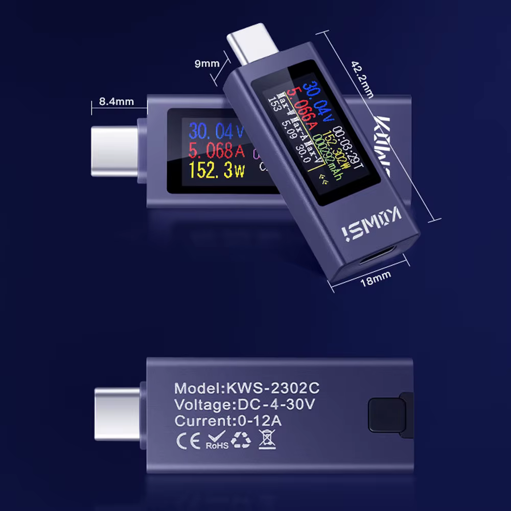 2301C KWS-2302C affichage numérique multifonctionnel tension cc compteur de courant