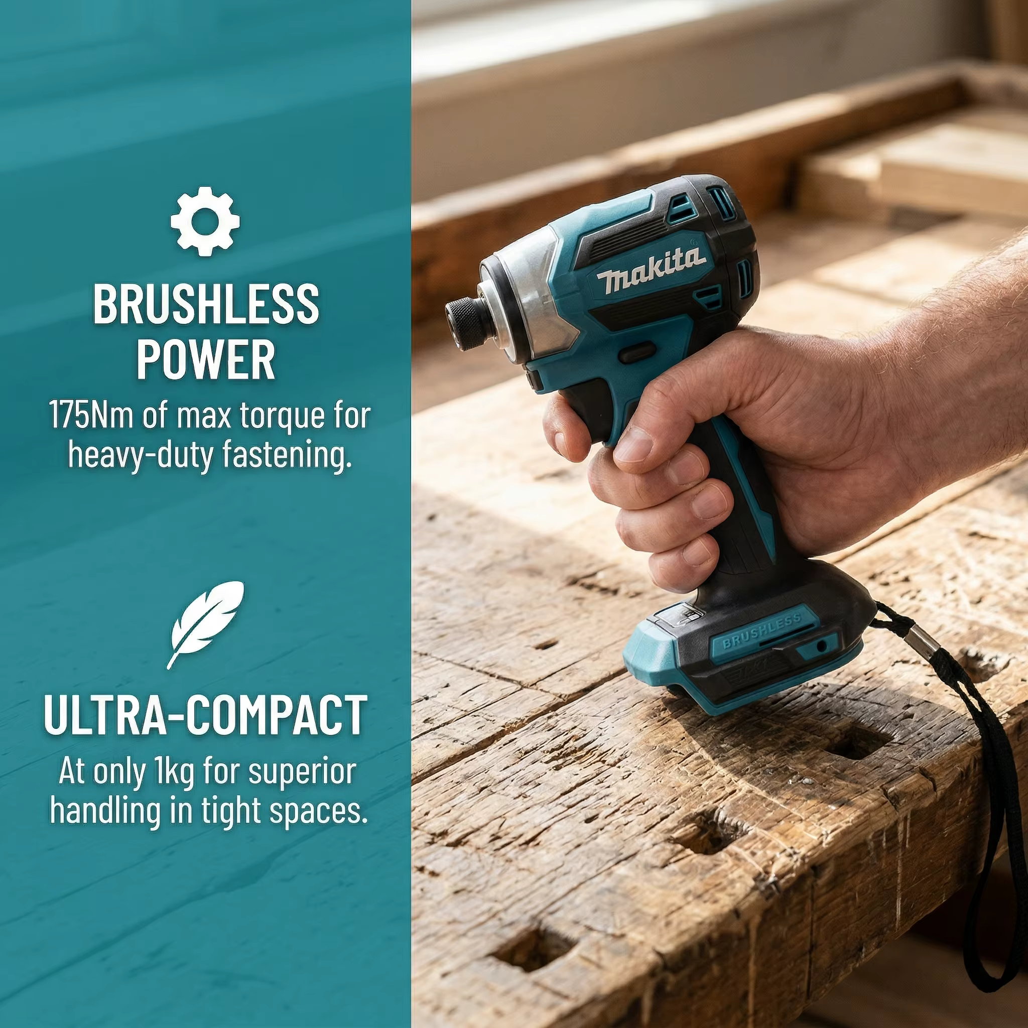 Makita DTD173 Perceuse-visseuse sans fil 18V LXT sans balais 180 N·m avec mode T