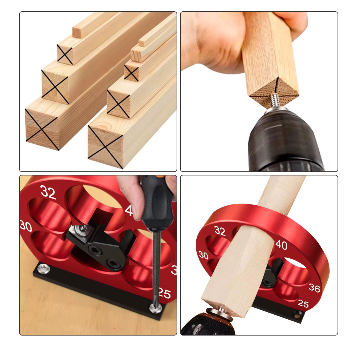 5 trous 25-40mm réglable fabricant de chevilles gabarit cheville coupe