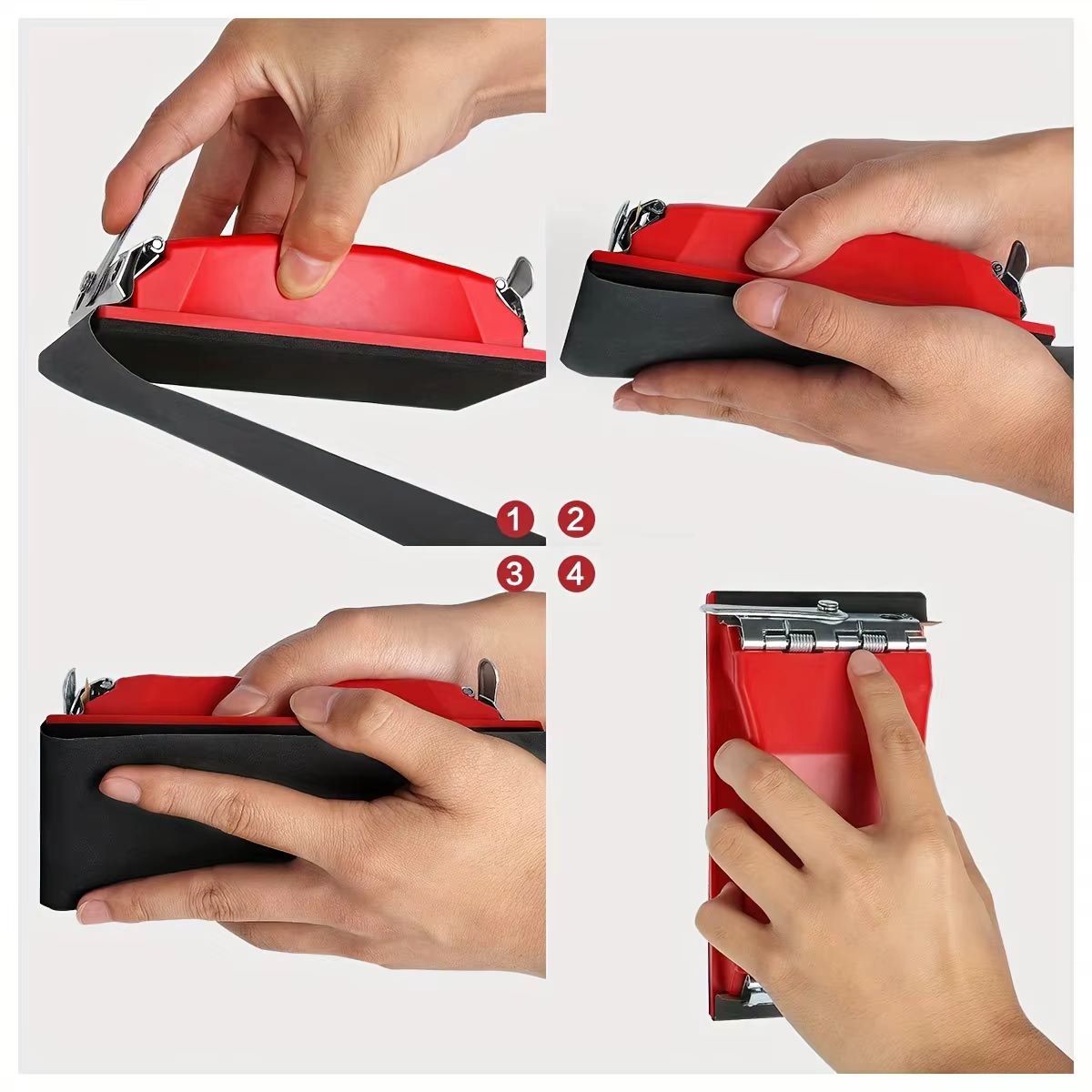 Support pour papier abrasif rectangulaire, ponceuse manuelle, couleur rouge