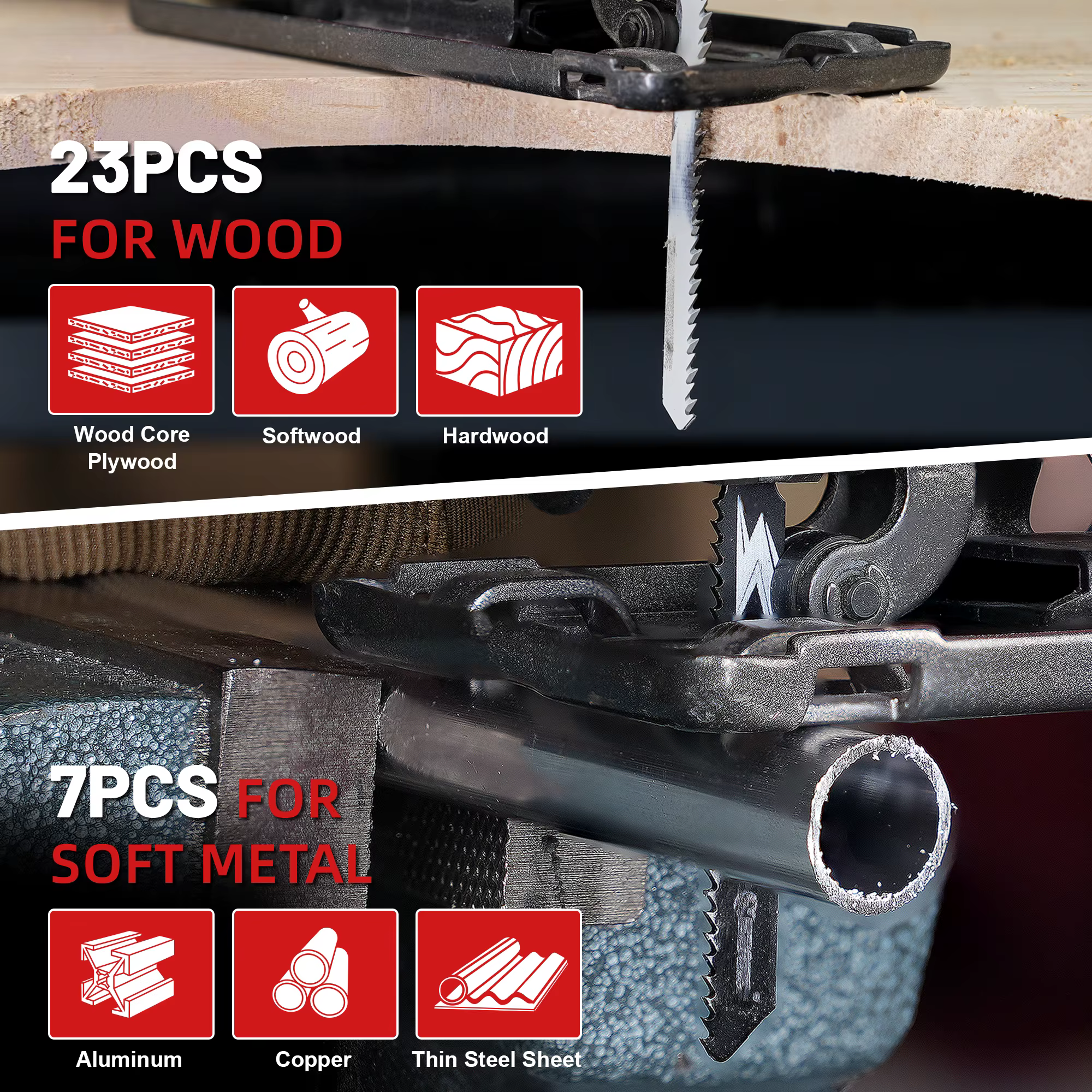 EZARC Ensemble de 30 lames de scie sauteuse avec étui de rangement