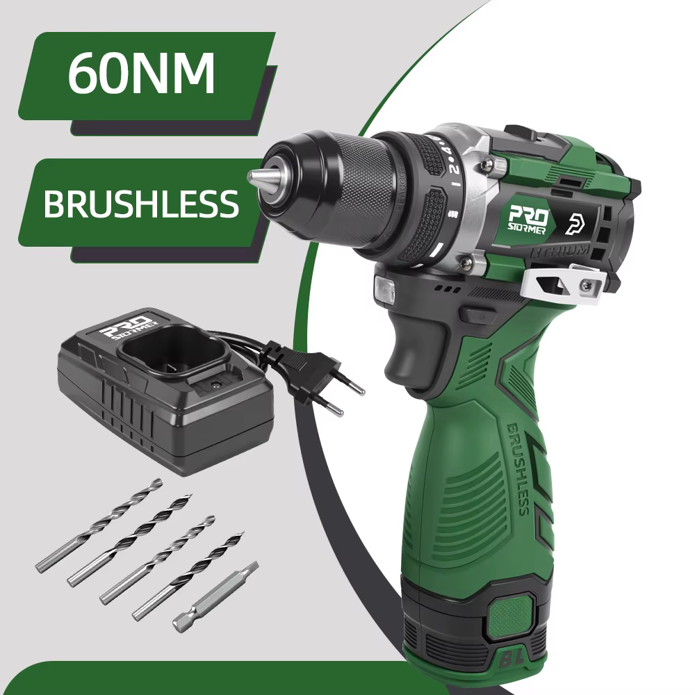 Perceuse électrique 17V 60NM sans brosse Mini Li-ion sans fil 20 + 1 pilote