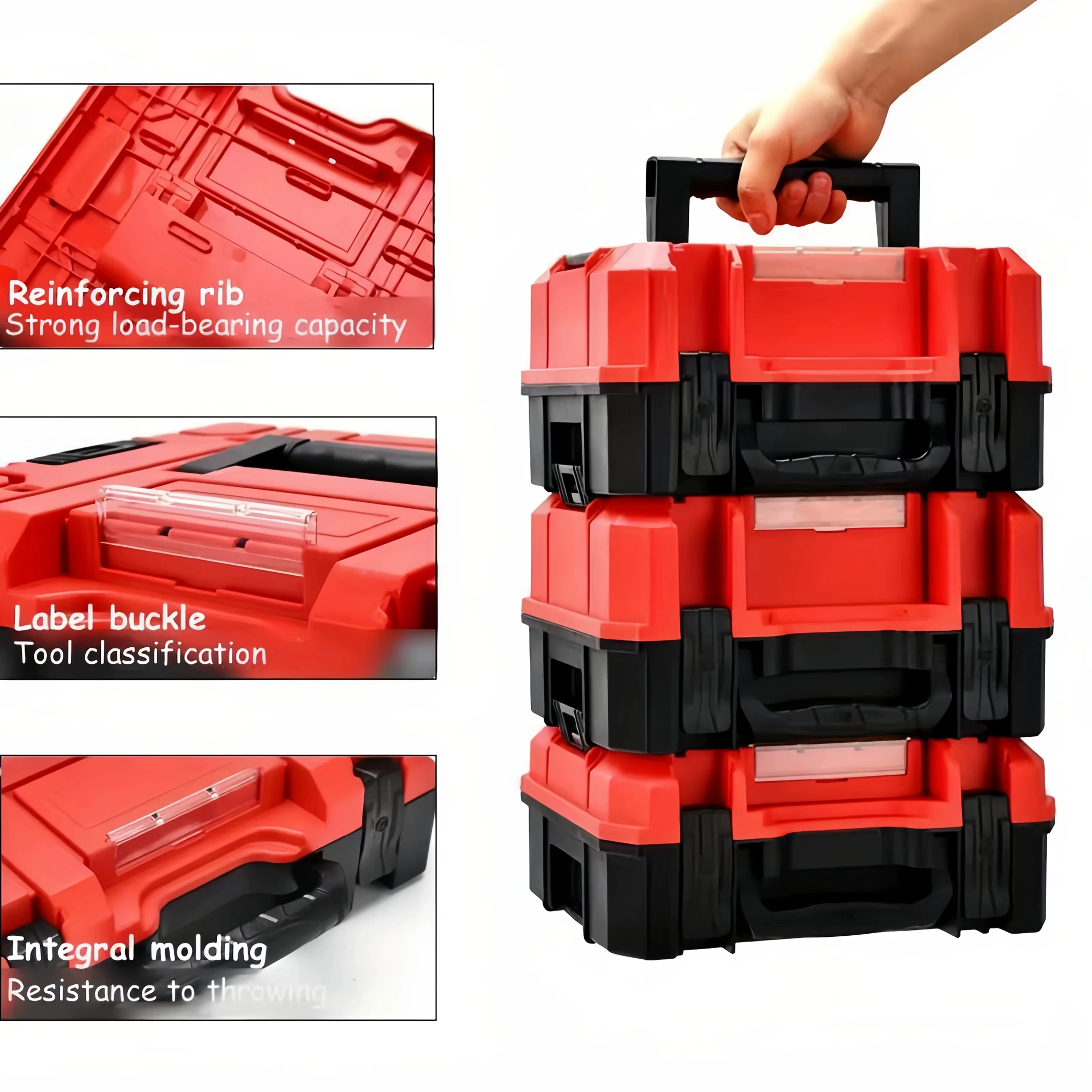 Boîte à outils multifonctionnelle avec compartiments de rangement durables