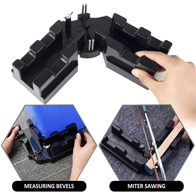Outil de mesure et de coupe d'angle 2 en 1, rapporteur de coupe d'angle précis 85-180 ° Outil de coupe pour biseaux, jauge d'angle, gadget de bricolage pour le travail du bois