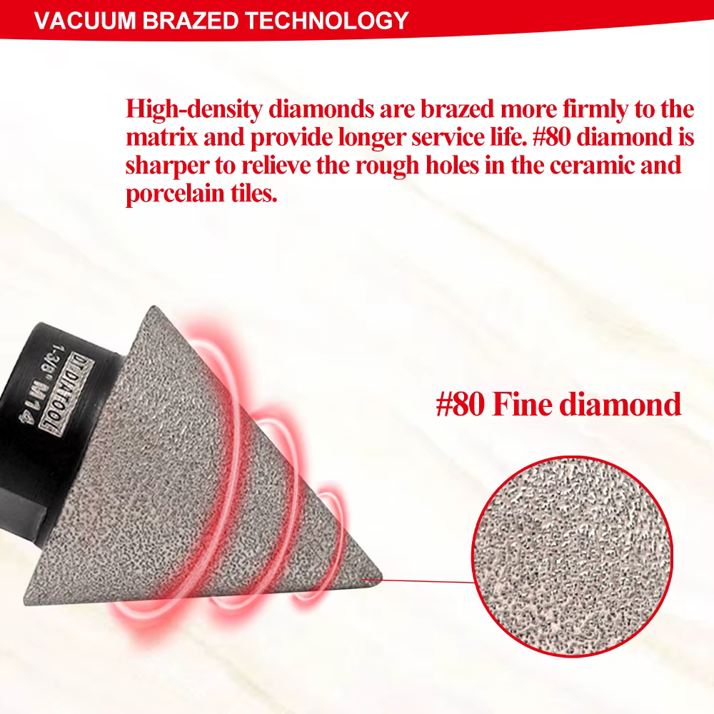 Mèches de diamant brasées sous vide