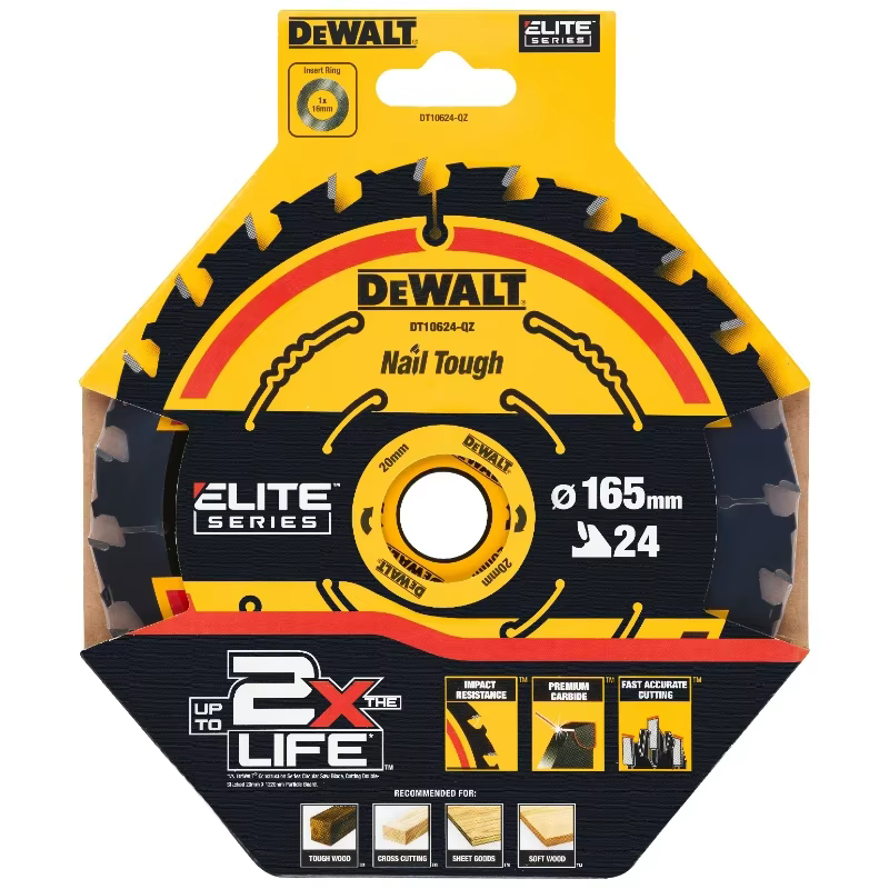 DEWALT DT10624-QZ DT10640-QZ lame de scie circulaire série ELITE lame de scie circulaire ELITE 165MM 20MM 24T/40T