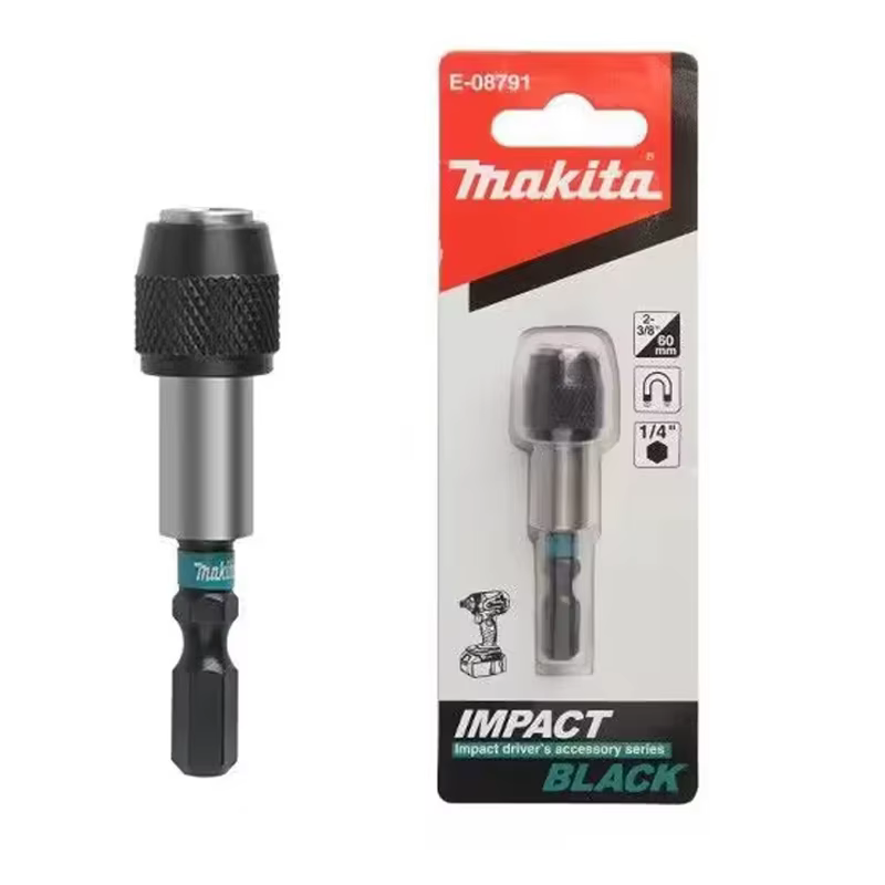Makita E-08791 Impact noir porte-embout magnétique 60MM 1/4 "poignée hexagonale manchon
