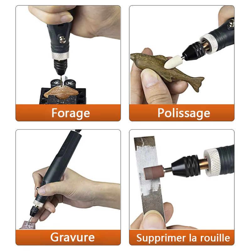 Mini ensemble d'outils rotatifs électriques avec 21/275/361 pièces