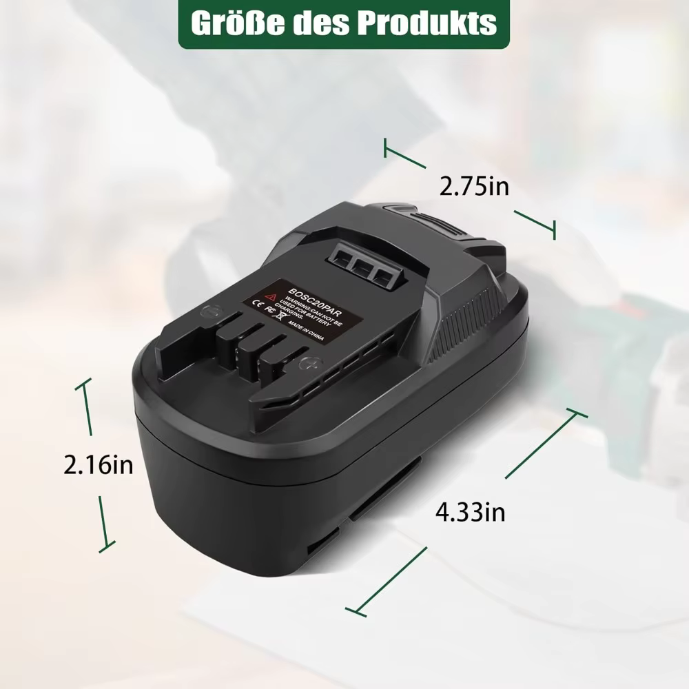 Adaptateur de batterie BOSC18PAR pour Bosch vers Parkside