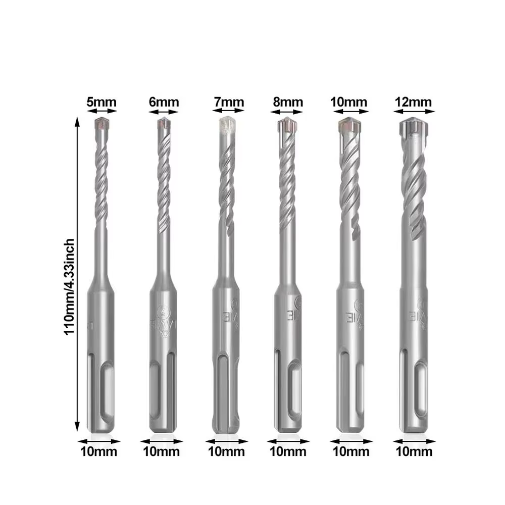 1 pièce Mèche de perçage SDS Plus pour béton 5/6/7/8/10/12mm 110mm 160mm